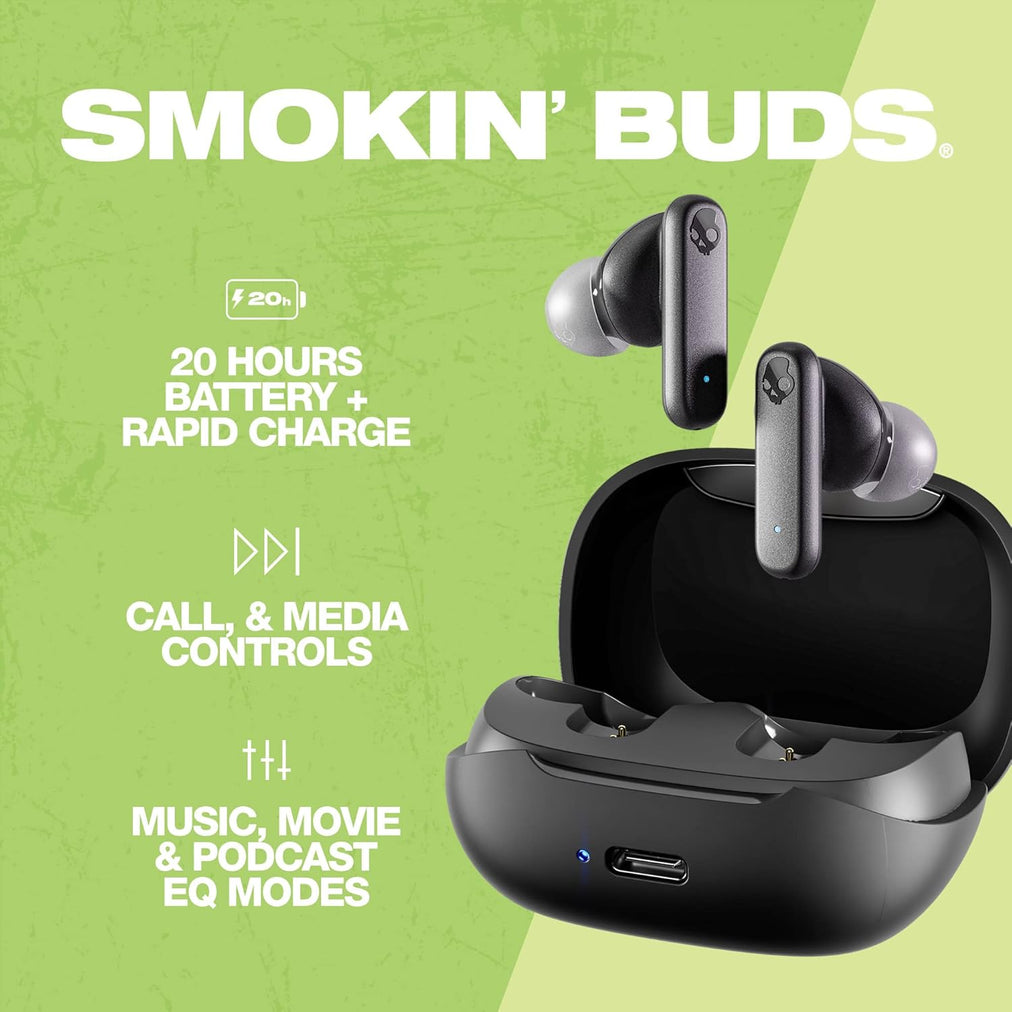 Skullcandy Smokin' Buds In-Ear Wireless Earbuds Black