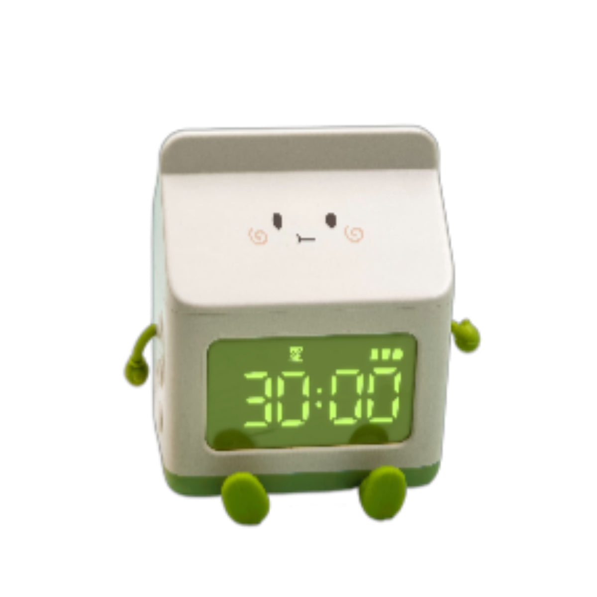 Milk Box Digital Alarm Clock (Usb-C Rechargeable) - Green