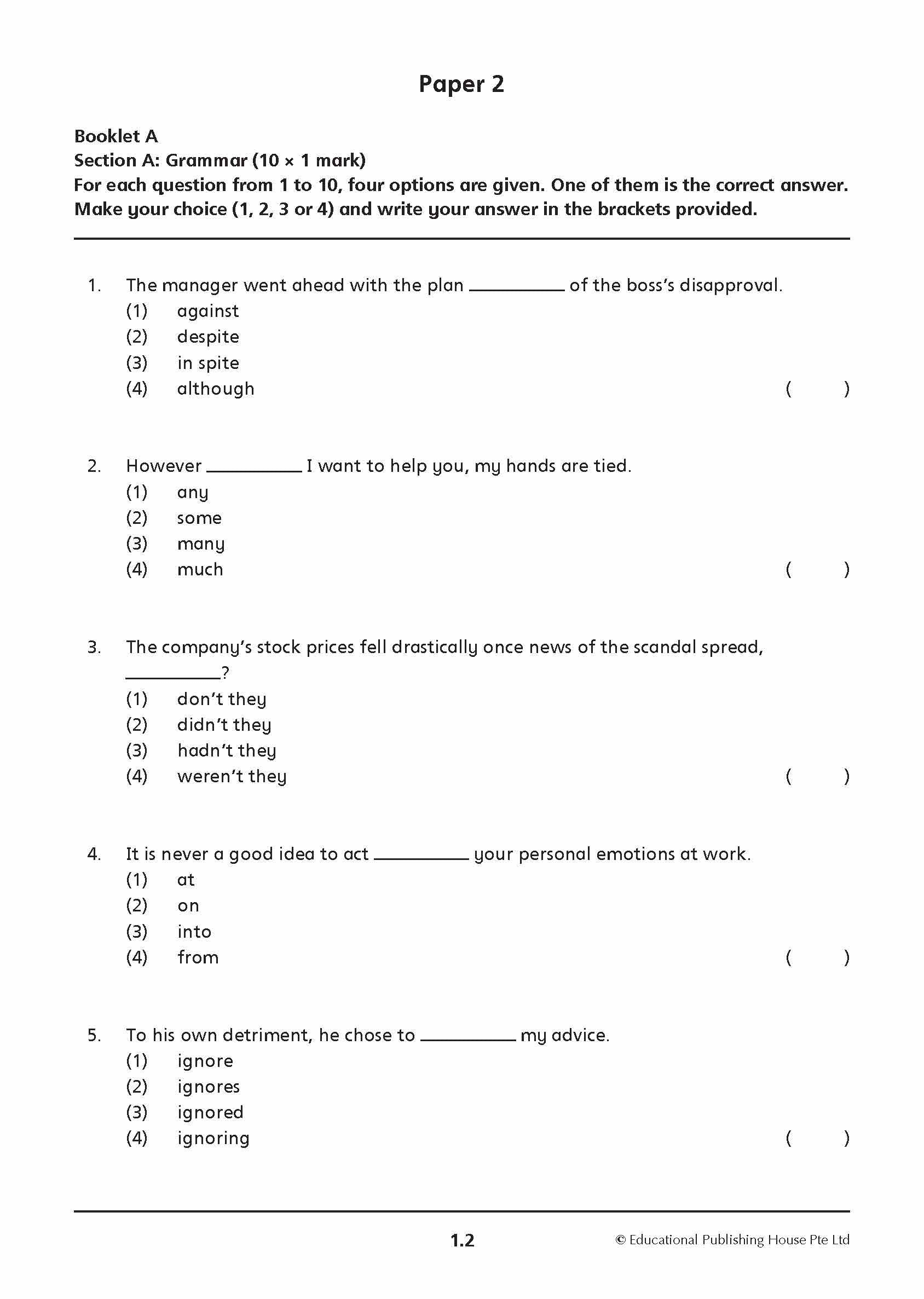 Primary 5 English Mid-Year Review Papers
