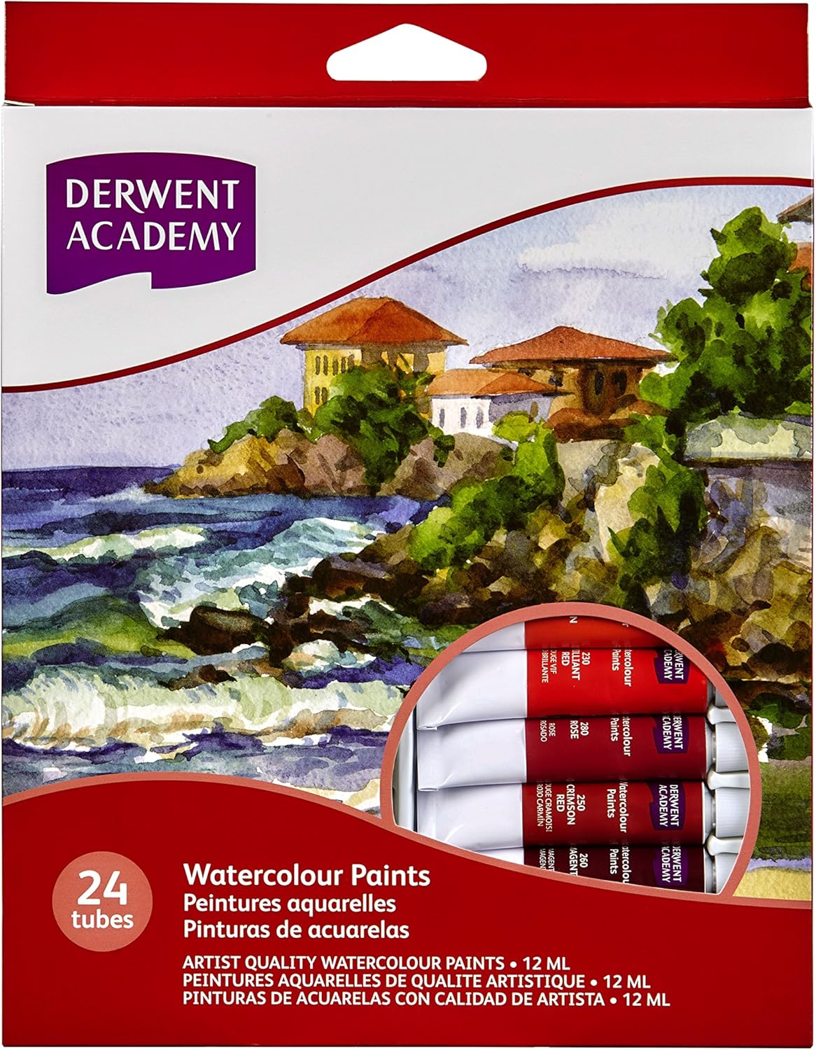Derwent Academy Watercolour Paints 12ml 24 Colours (r33020)