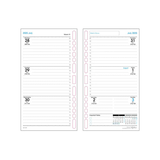 R'fillae 4087 A5/a6 Weekly Planner Diary Refill