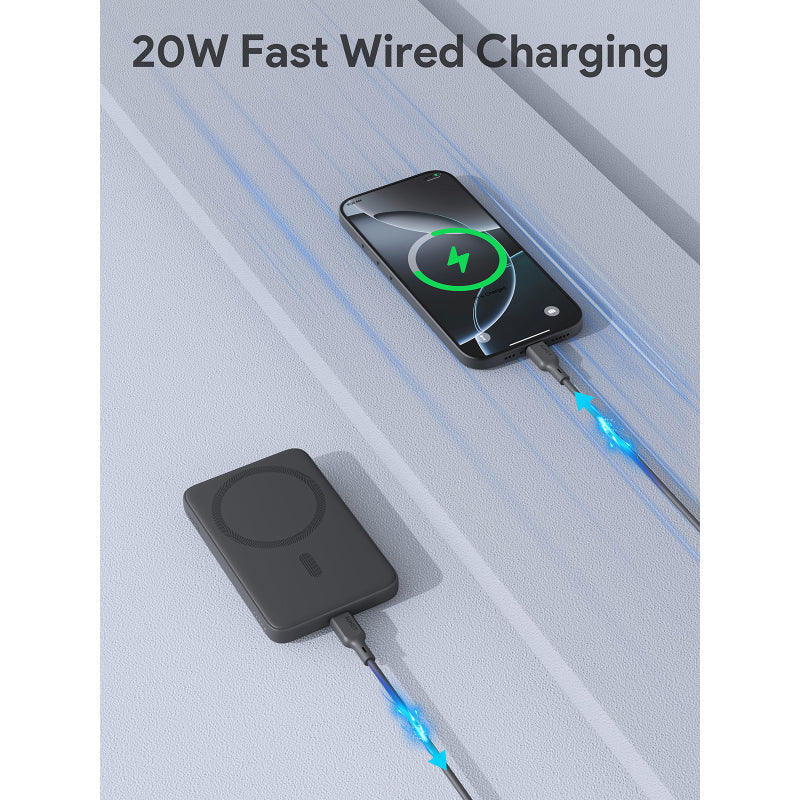 Aukey PB-MS03 5000mAh Magnetic Wireless Charging Power Bank - Black