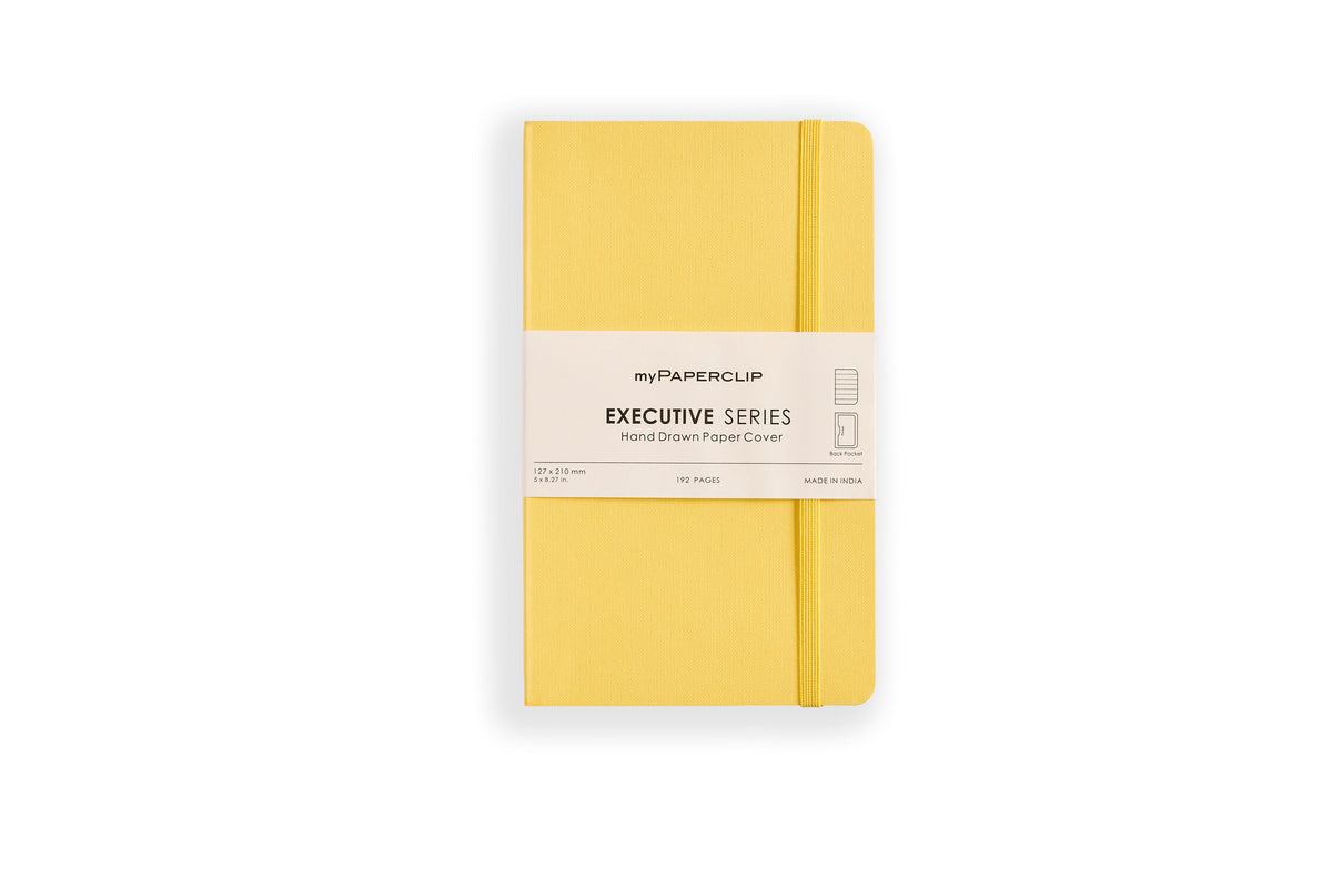 Mypaperclip Executive Notebook Ruled Slim Yellow