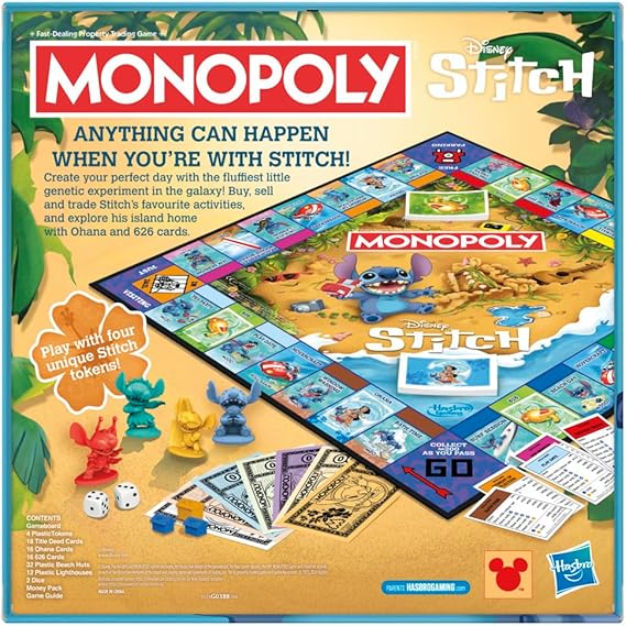 HASBRO MONOPOLY DISNEY STITCH EDITION BOARD GAME