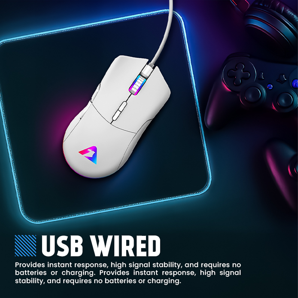Armaggeddon Falcon V Stealth Gaming Mouse - White