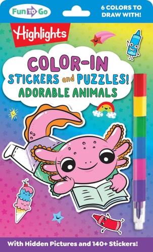 Color-In Stickers and Puzzles! Adorable Animals (Highlights Fun to Go)