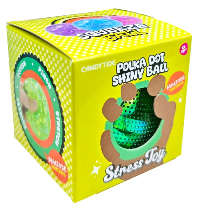Polka Dot Shiny Squishy Ball - Assorted Colour