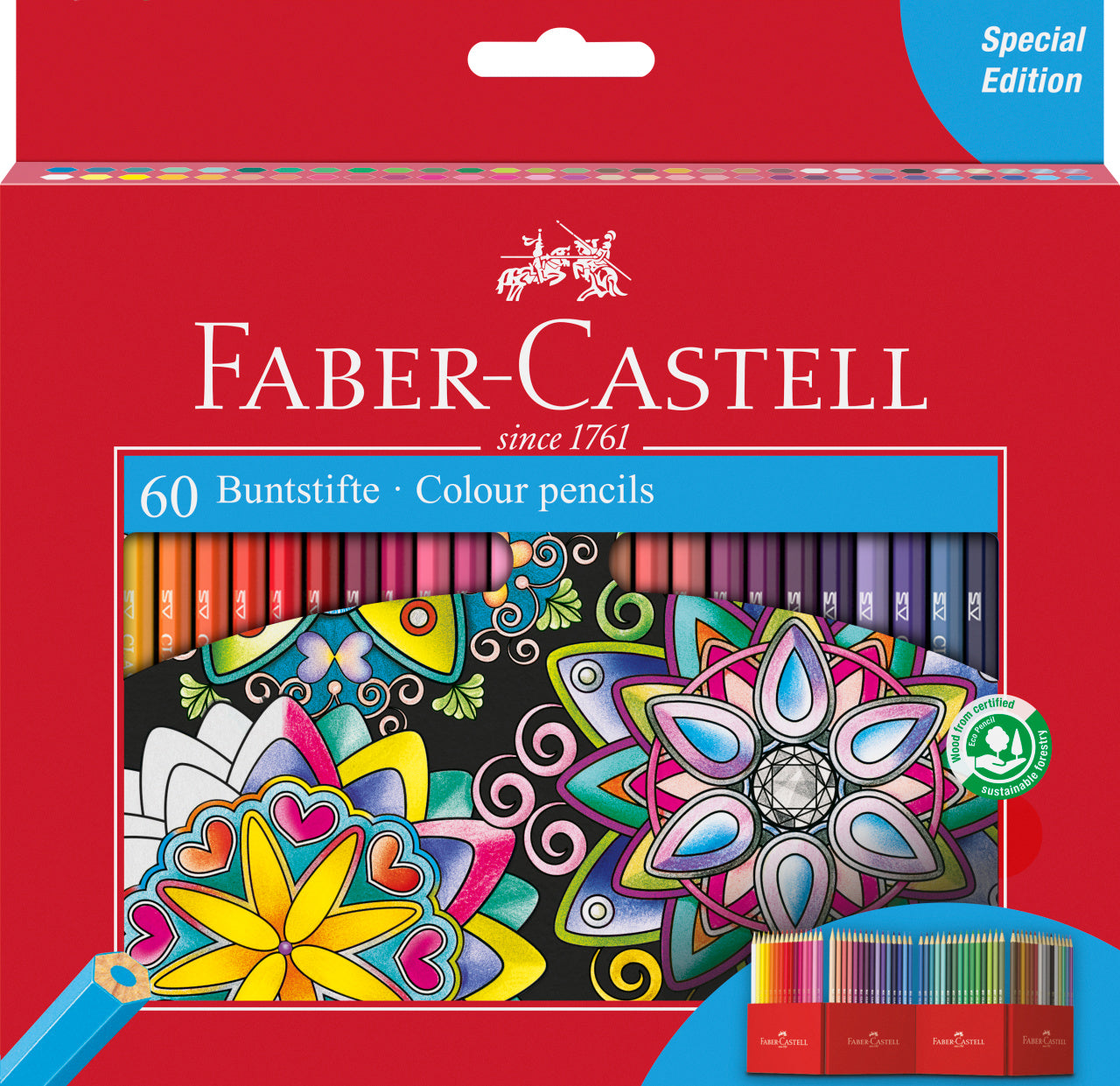 Faber-Castell Classic Colour Pencils in Cardboard, 60 Colours-111260