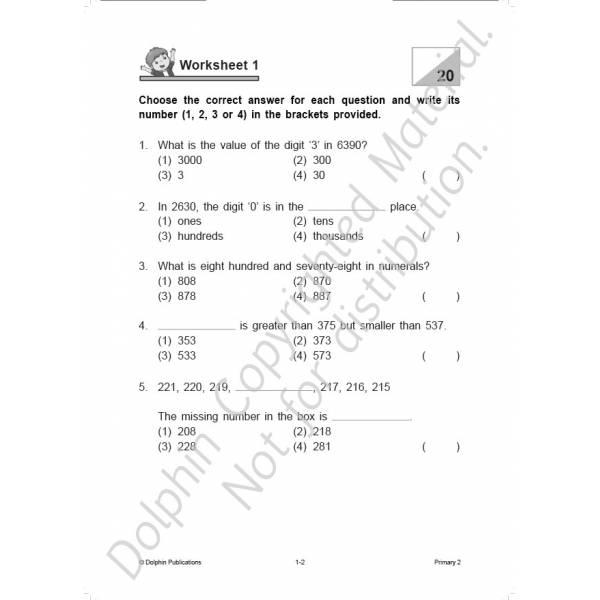 Primary 2 Topical Maths Worksheets (pack)