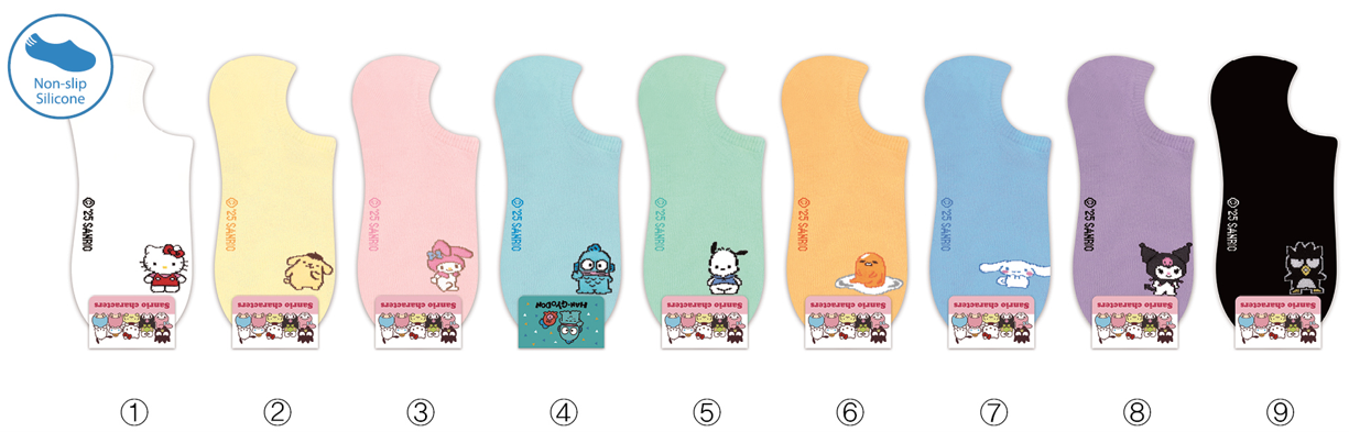 SANRIO ICON NON-SLIP ANKLE SOCKS - 8 KUROMI