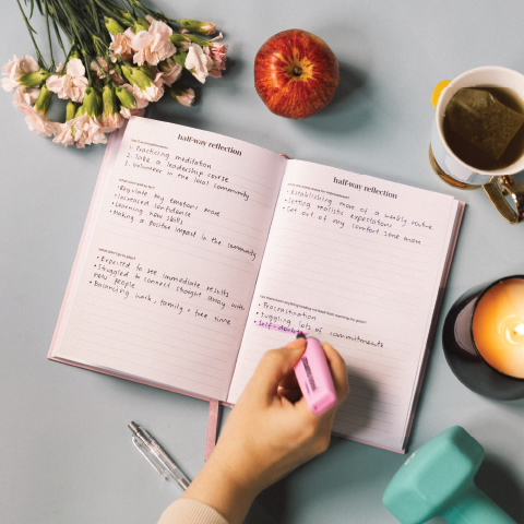 Spirax Platinum A5 Goals Journal Blush (192 Pages)