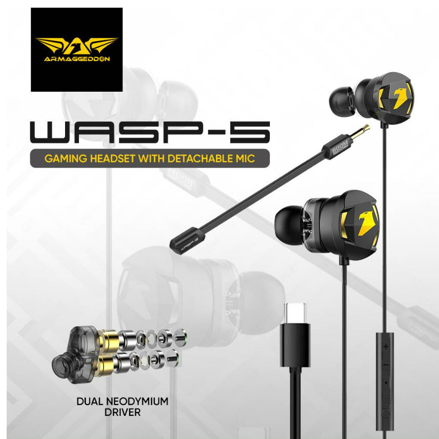 Armaggeddon Wasp 5 Mobile Type-C Gaming Earphones 