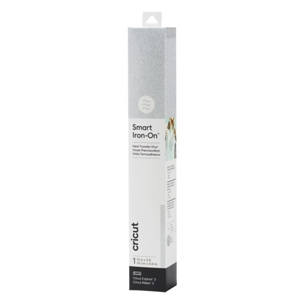 Cricut Smart Iron-on Glitter (0.9 M) | Silver | Compatible with Cricut Maker 3 & Explore 3 & Venture