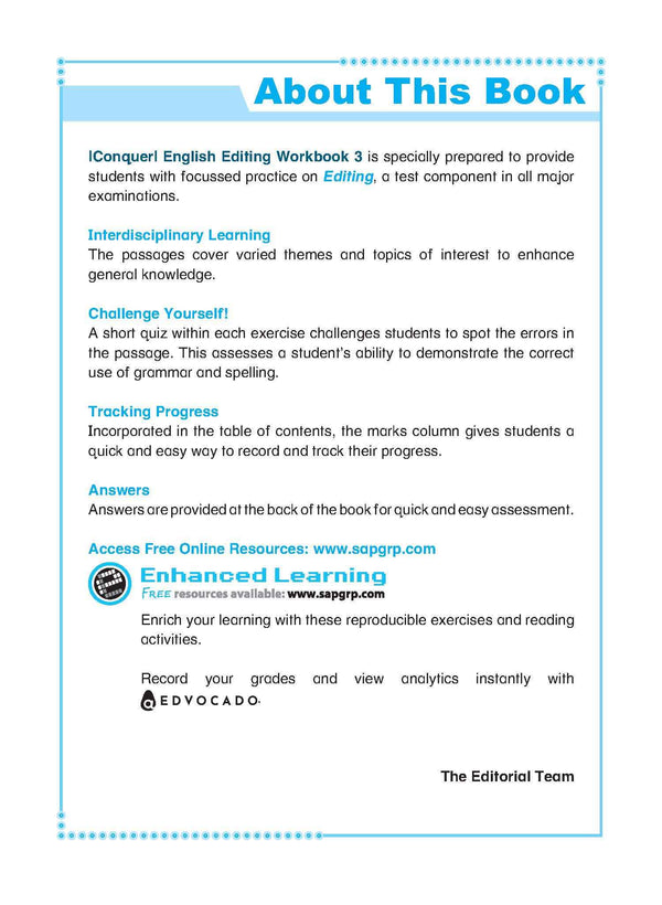 Primary 3 Conquer English Editing Workbook 3-3rd Edition