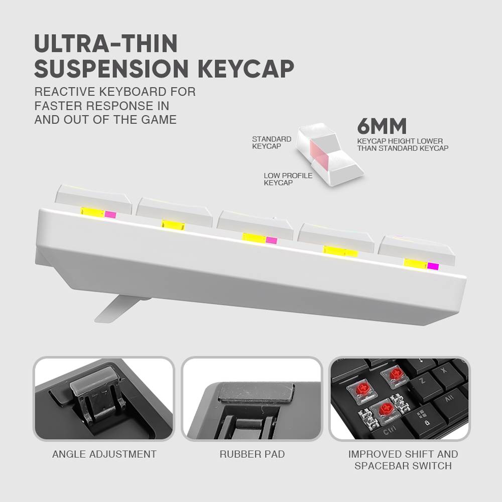 Armaggeddon SMK1C Modular Mechanical Keyboard (Clicky) White
