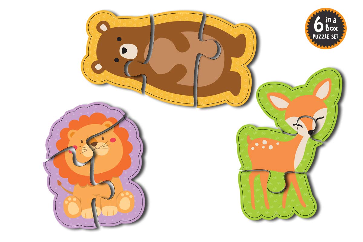 POPCORN GAMES AND PUZZLES 3 PIECE PUZZLES JUNGLE ANIMALS