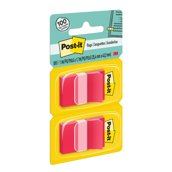 Post-it® 680-RD2 Red Flags Twin Pack, 1x1.7"