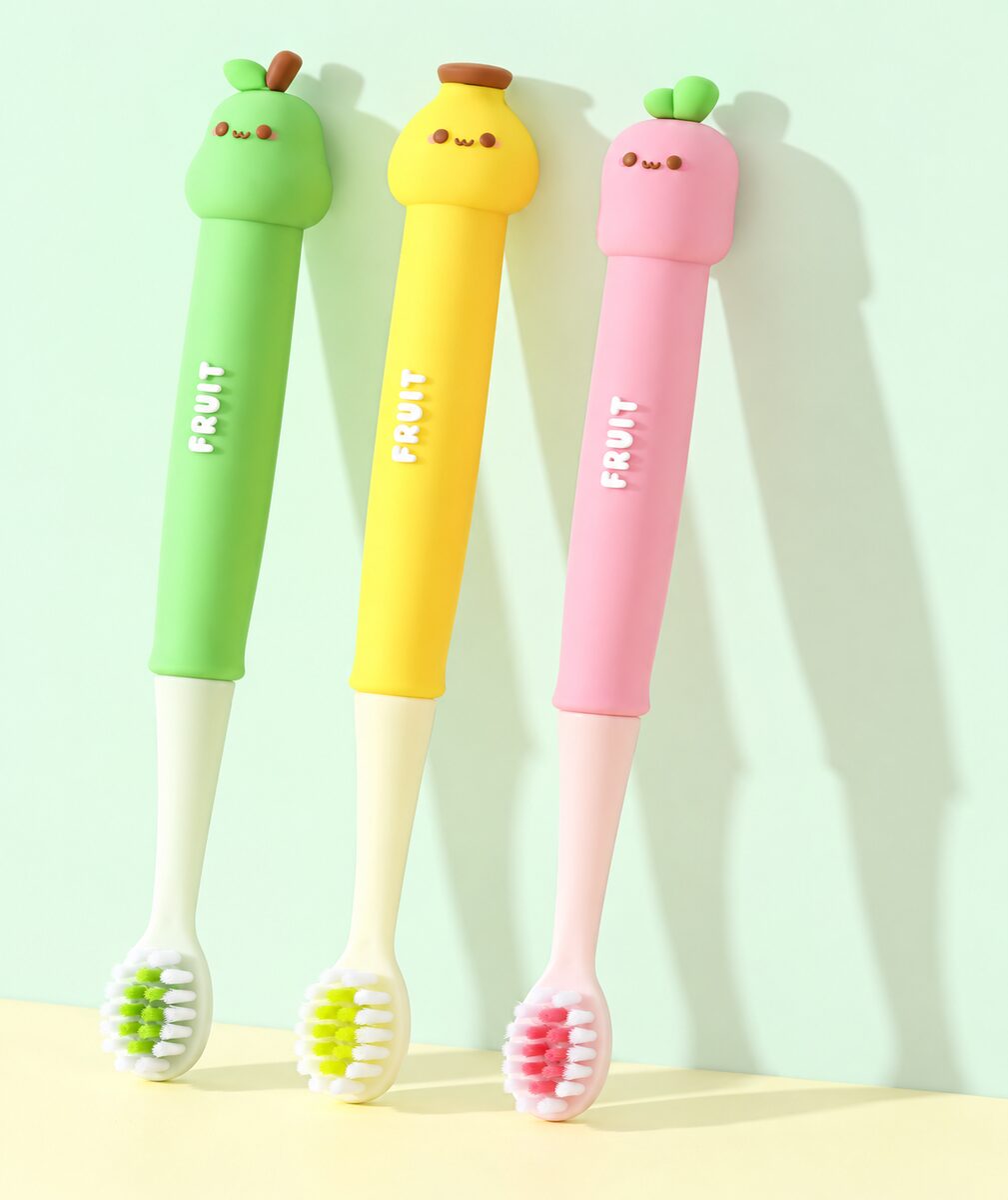  Fruit Character Toothbrush - 3 Assorted Colour 