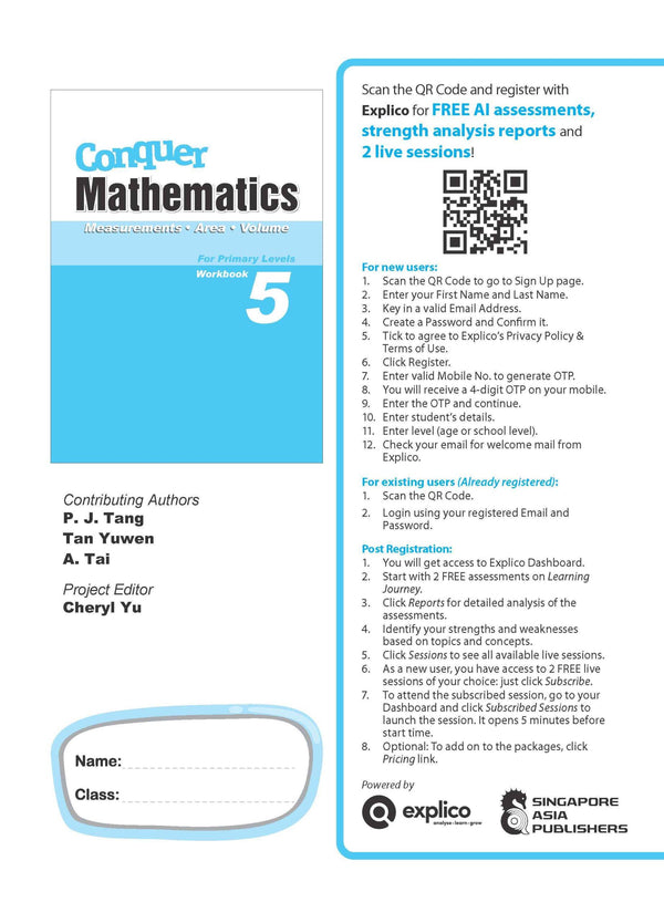 Conquer Mathematics Measurements . Area . Volume Workbook 5