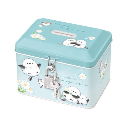 Metal Coin Bank With Lock - Green Birdie