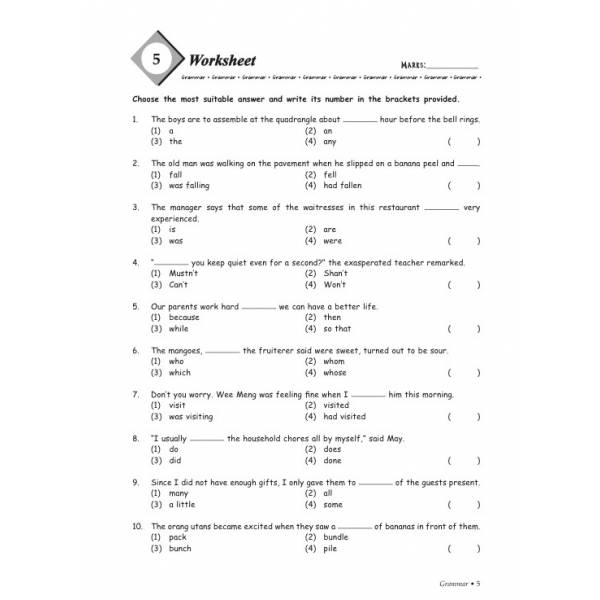 Primary 4 Grammar & Vocabulary