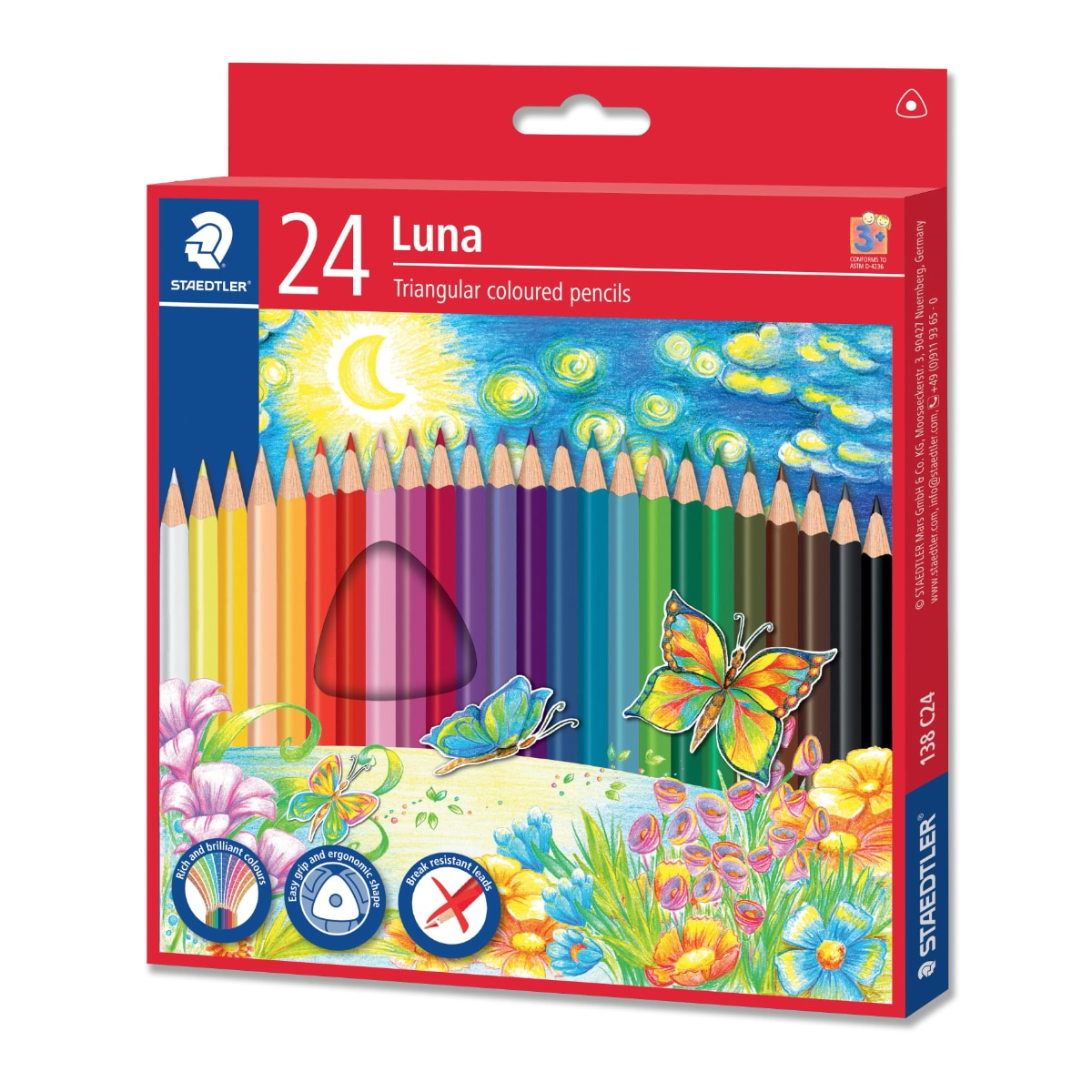 Staedtler Luna Triangular Colour Pencil 24col