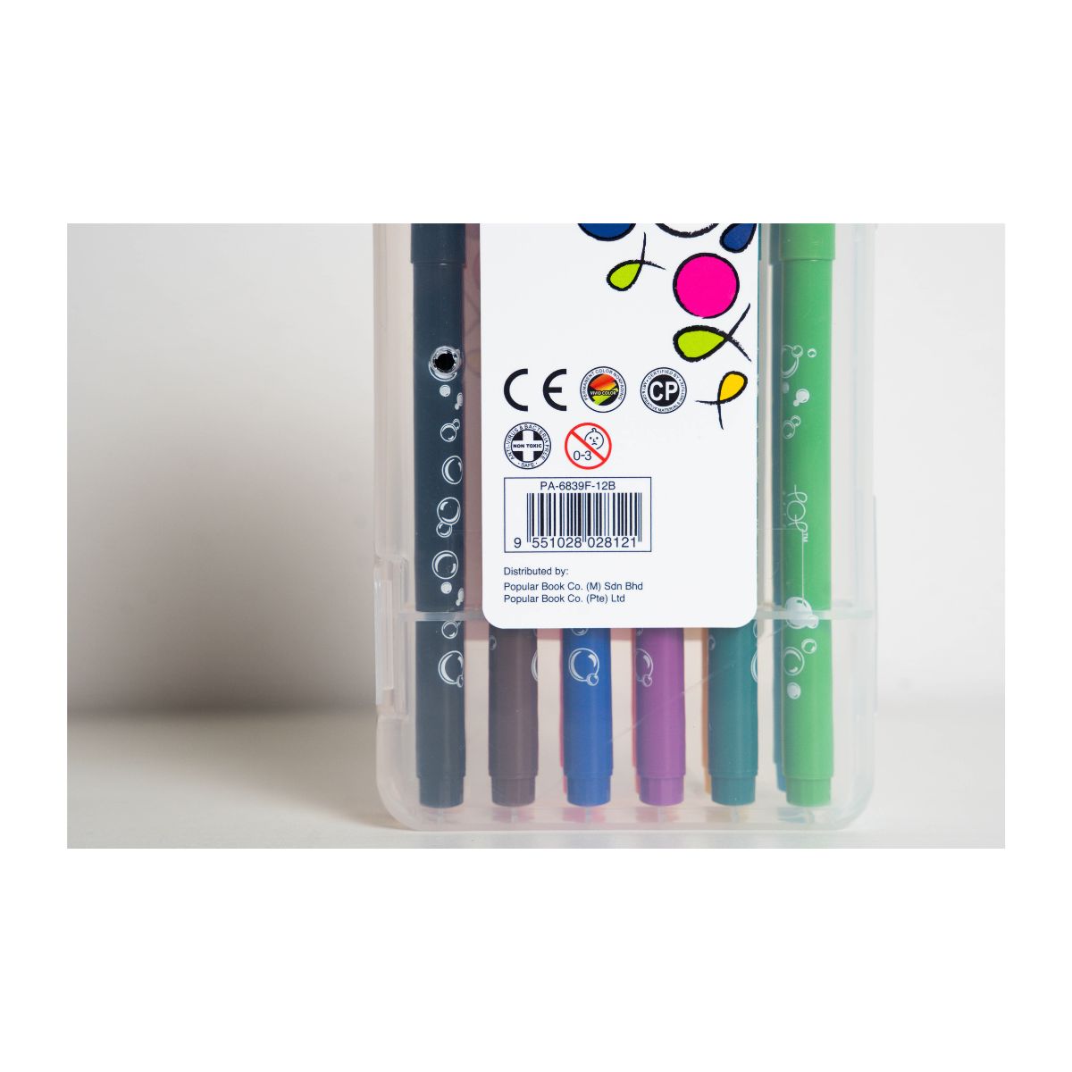 Pop Artz Washable Watercolour Markers (12 Colours) - PA-6839F-12B
