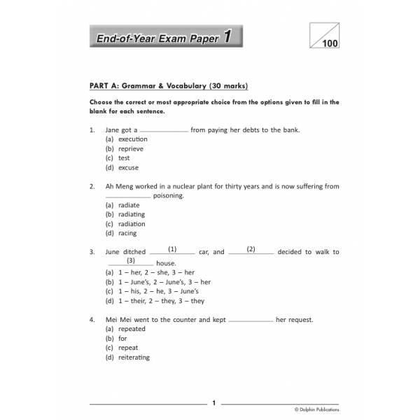 Secondary 1 English Practice Papers