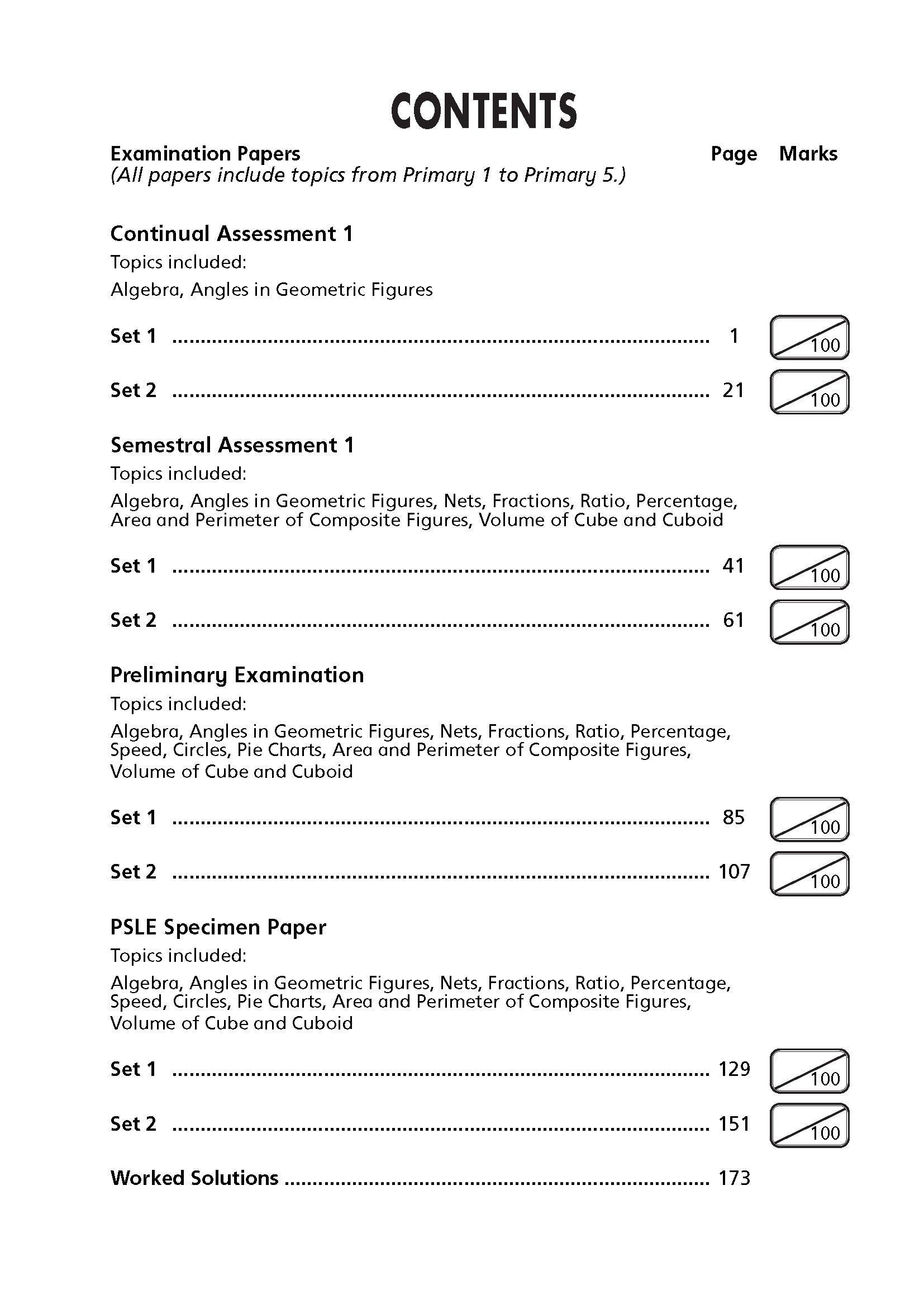 Primary 6 New Ca And Sa Maths Papers