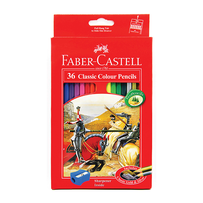 Faber-Castell Classic Colour Pencils Knight, 36 Colours Long-115856