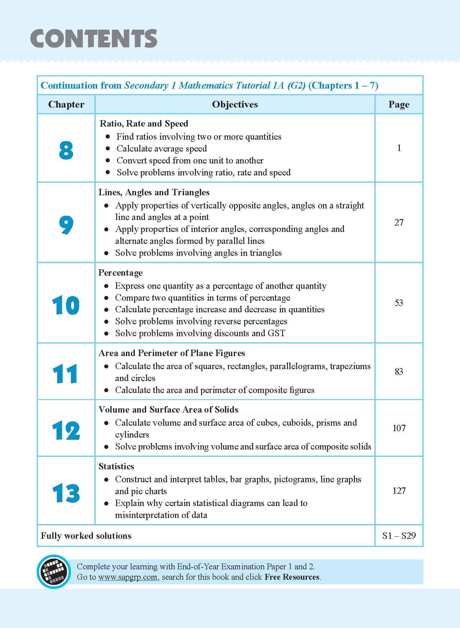 Secondary 1 Mathematics Tutorial 1B [G2]-3rd Edition