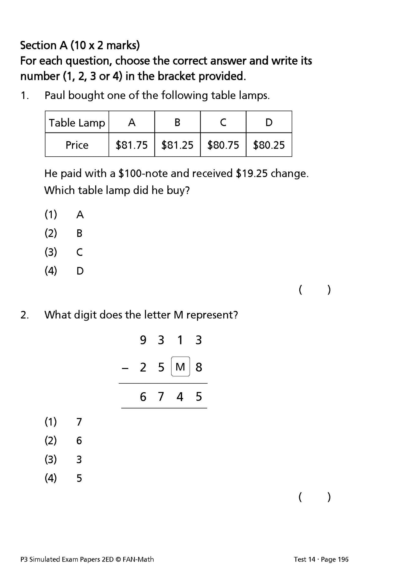 Primay 3 Mathematics Simulated Exam Papers (2nd Edition)