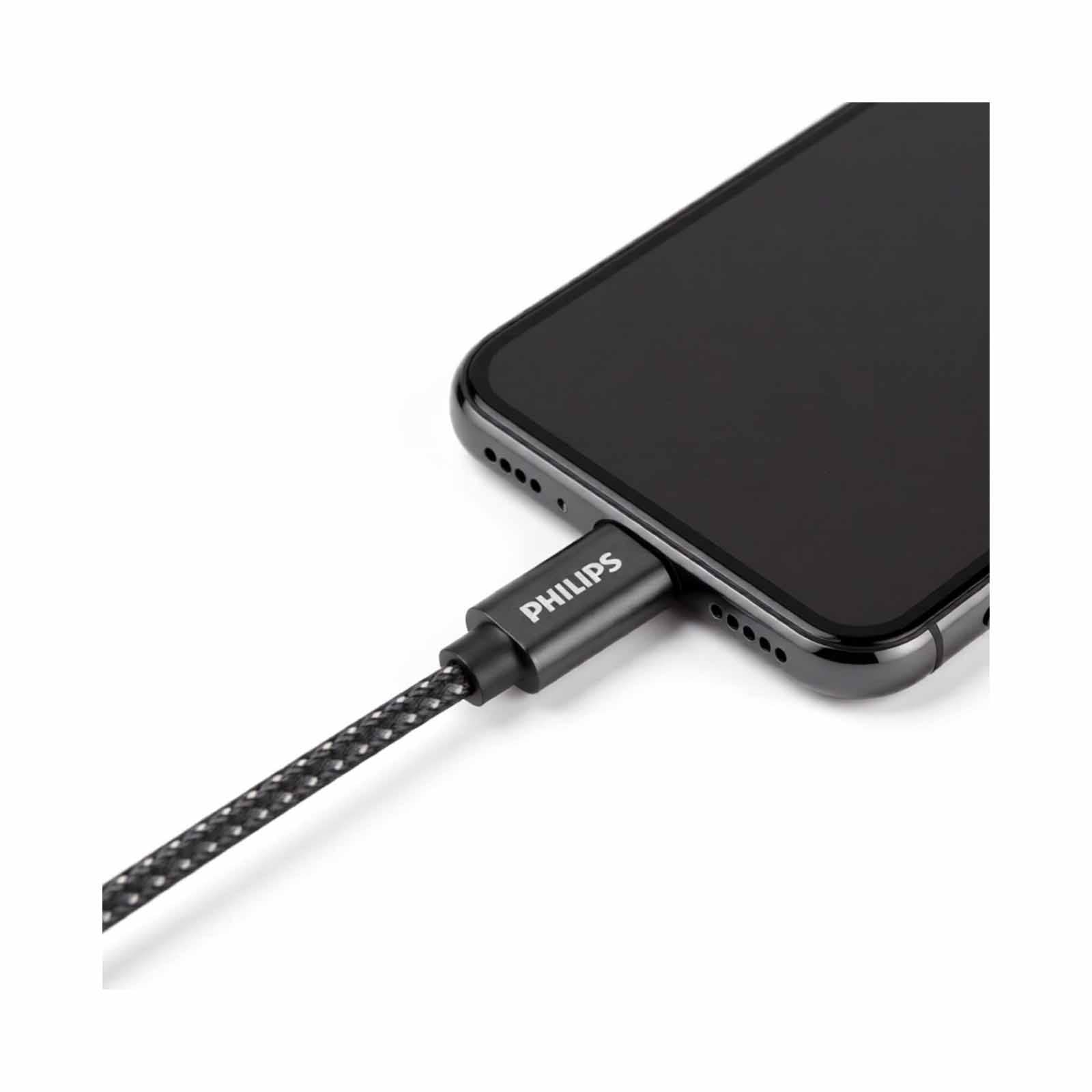 Philips DLC5030L USB-C to Lightning Cable 1M Black Braided 480 Mbps