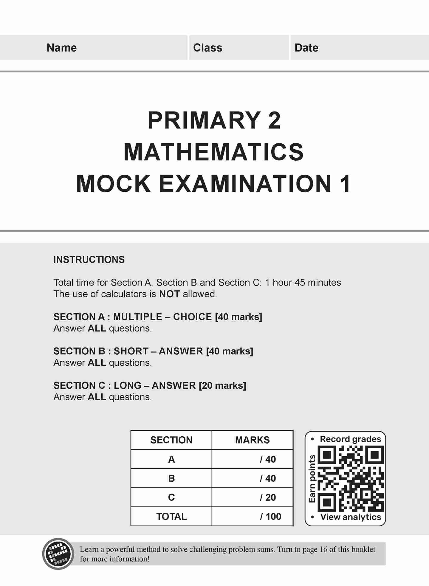 Primary 2 LEARNING+ Mathematics Mock Examinations-4th Edition