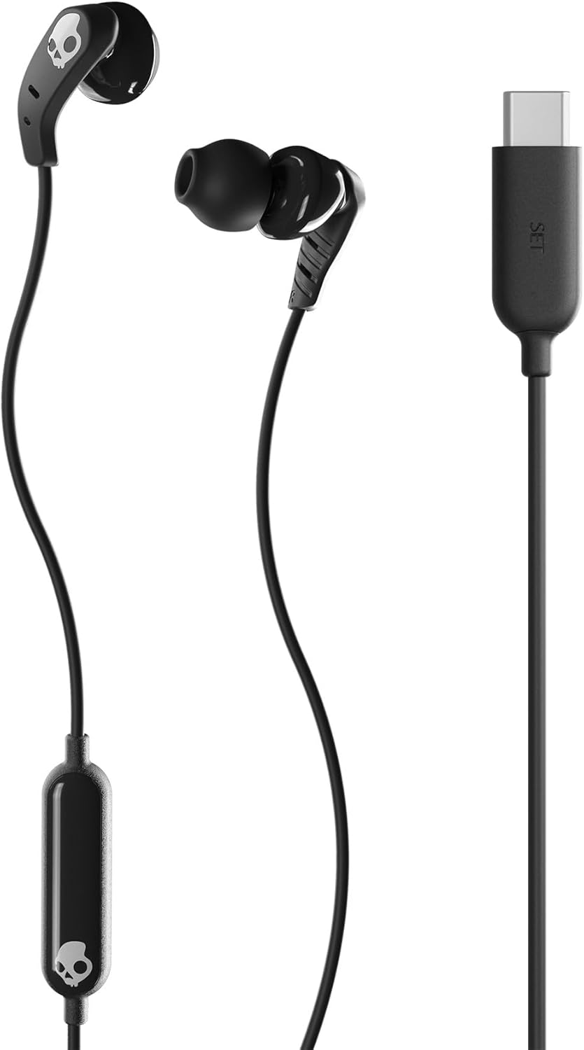 Skullcandy Set USB-C In-Ear Wired Earbuds, Microphone, Works with Android Laptop - Black
