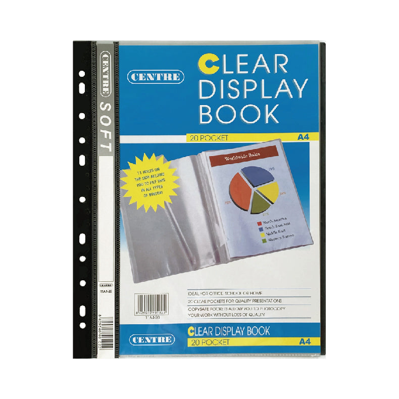 Centre Soft Slim Clear Book With 11-hole A4 20poc