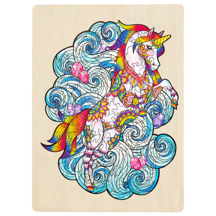 PUZZLE MASTER 129 PIECE WOODEN JIGSAW PUZZLE UNICORN