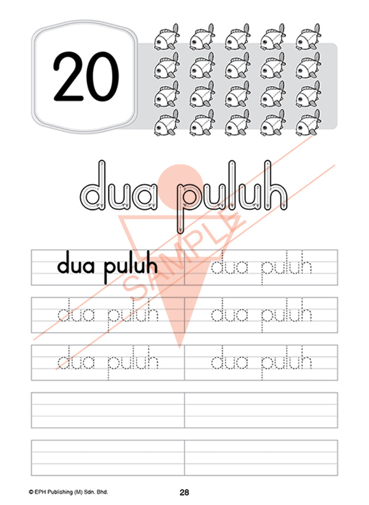 Nursery Keriangan Menulis - Nombor dalam Perkataan