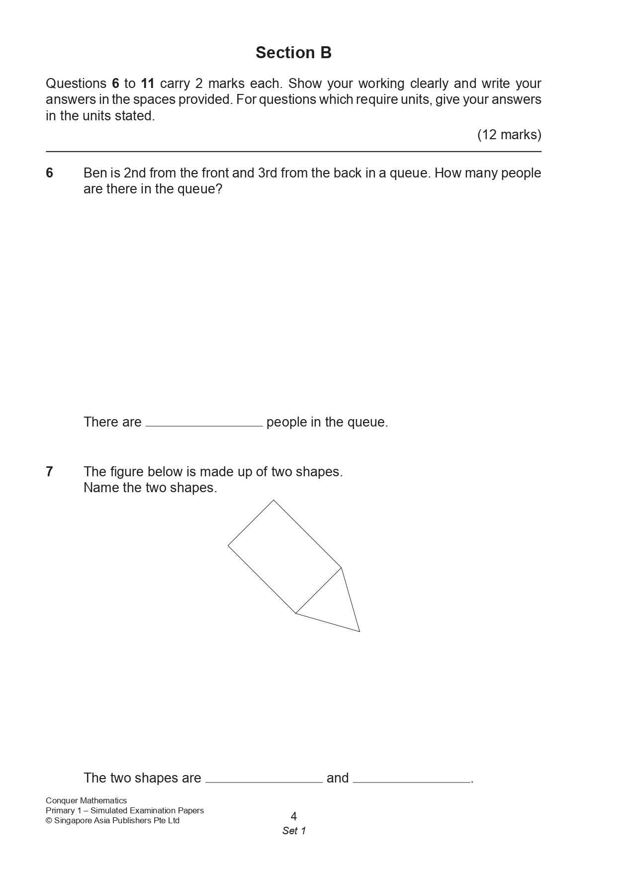 Conquer Mathematics Primary 1 Simulated Examination Papers