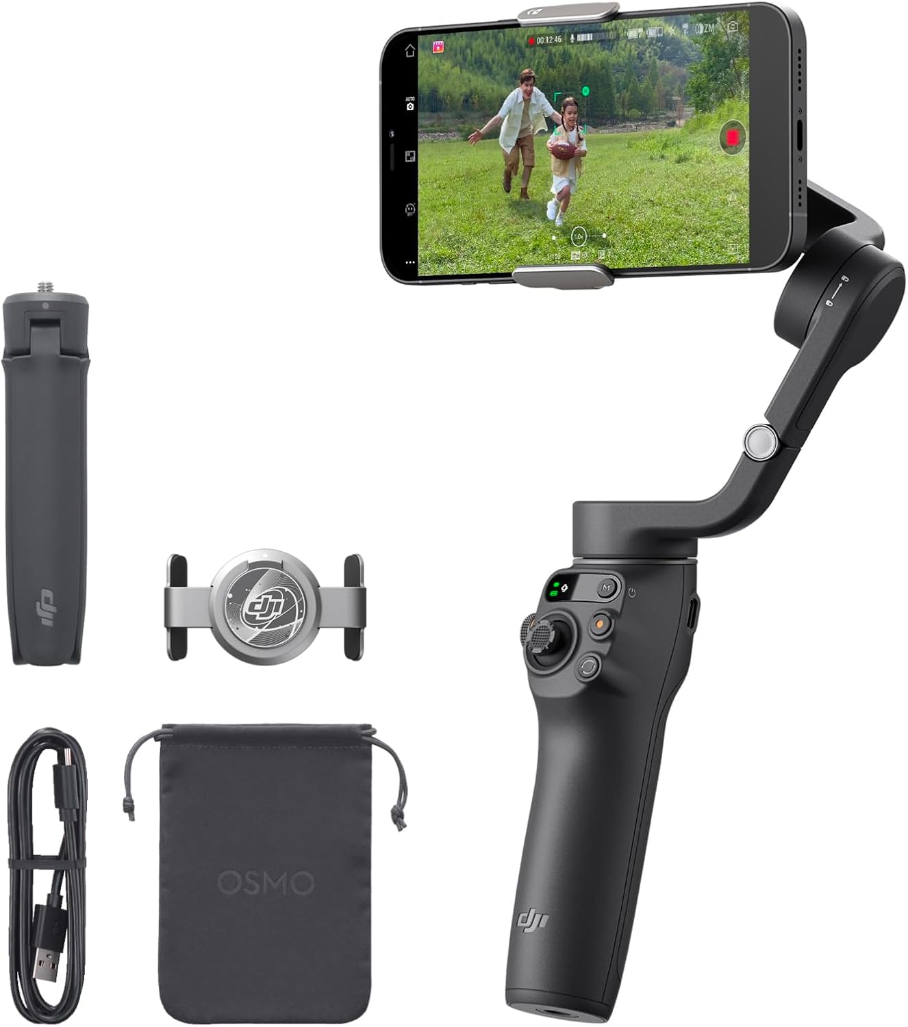DJI Osmo Mobile 6 Smartphone Gimbal Stabilizer, 3-Axis Phone Gimbal, Built-In Extension Rod, Portable and Foldable, Android and iPhone Gimbal with ShotGuides, Vlogging Stabilizer, YouTube TikTok Video
