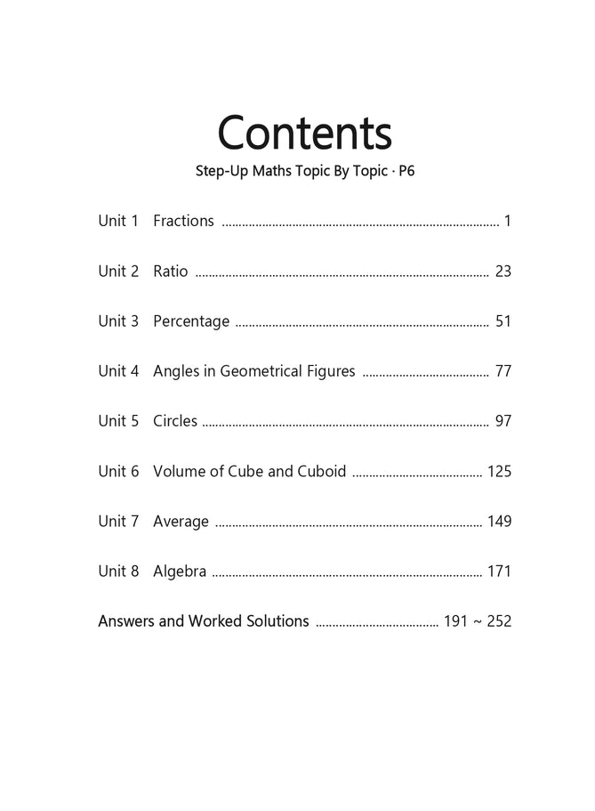 Primary 6 Step-up Maths Topic By Topic
