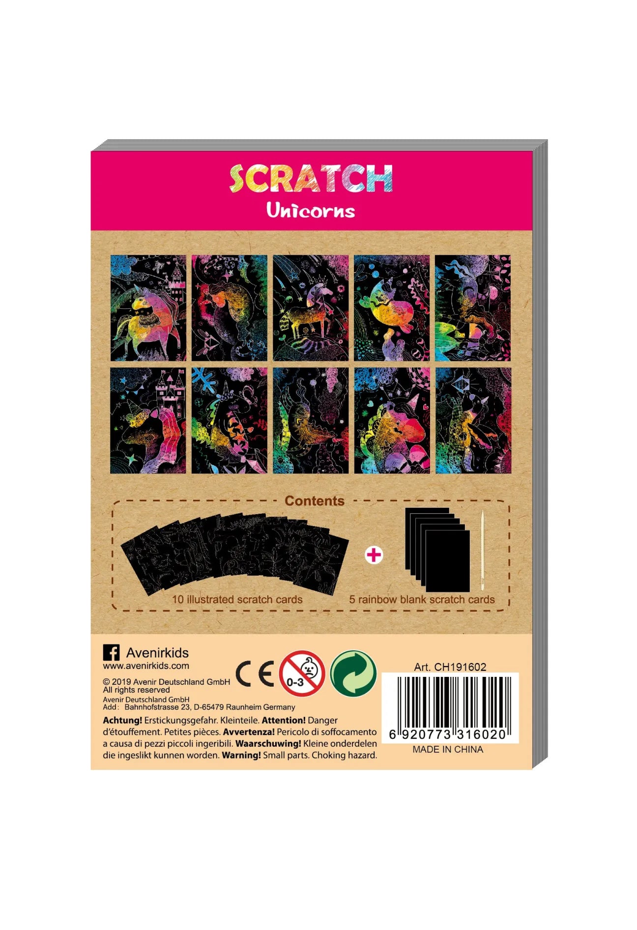 AVENIR MINI SCRATCH BOOK UNICORNS