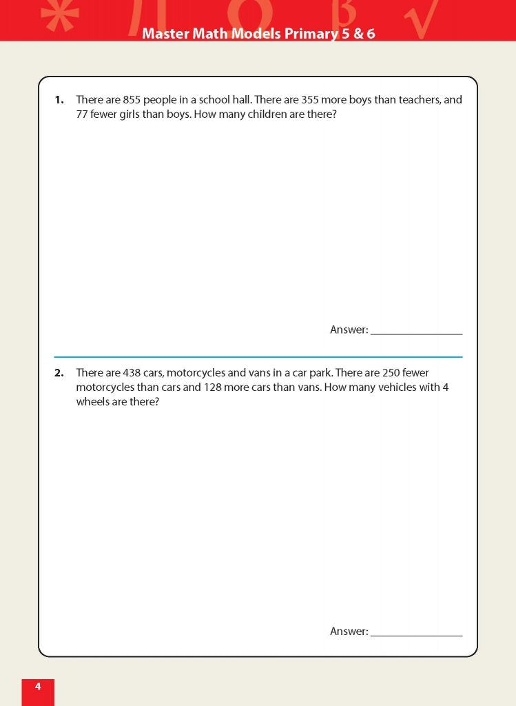 Master Math Models Primary 5 & 6 Book 1 Whole Numbers and Fractions