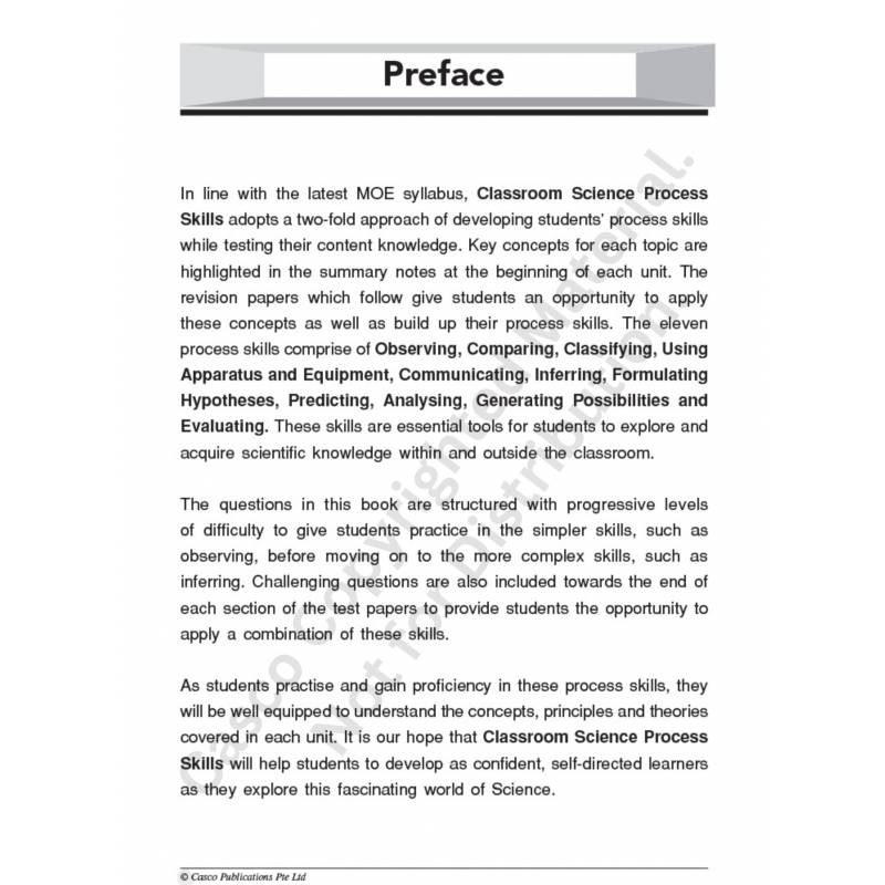 Classroom Science Process Skills Primary 5 Book 2