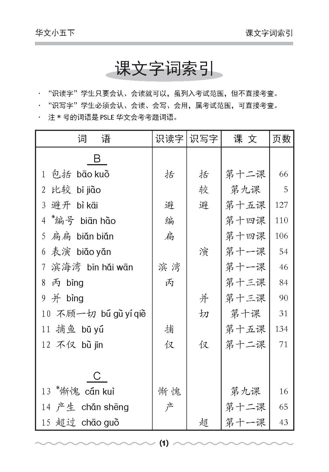 Primary 5B Chinese Vocabulary Handbook - 3rd Edition
