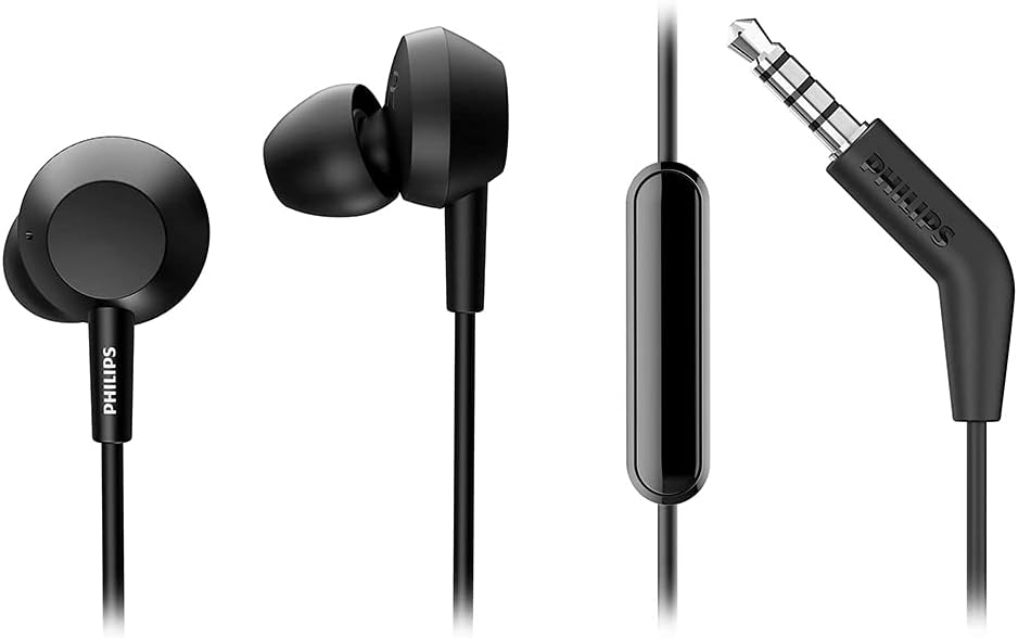 Philips Auriculares In-Ear Headphones with Mic, Black