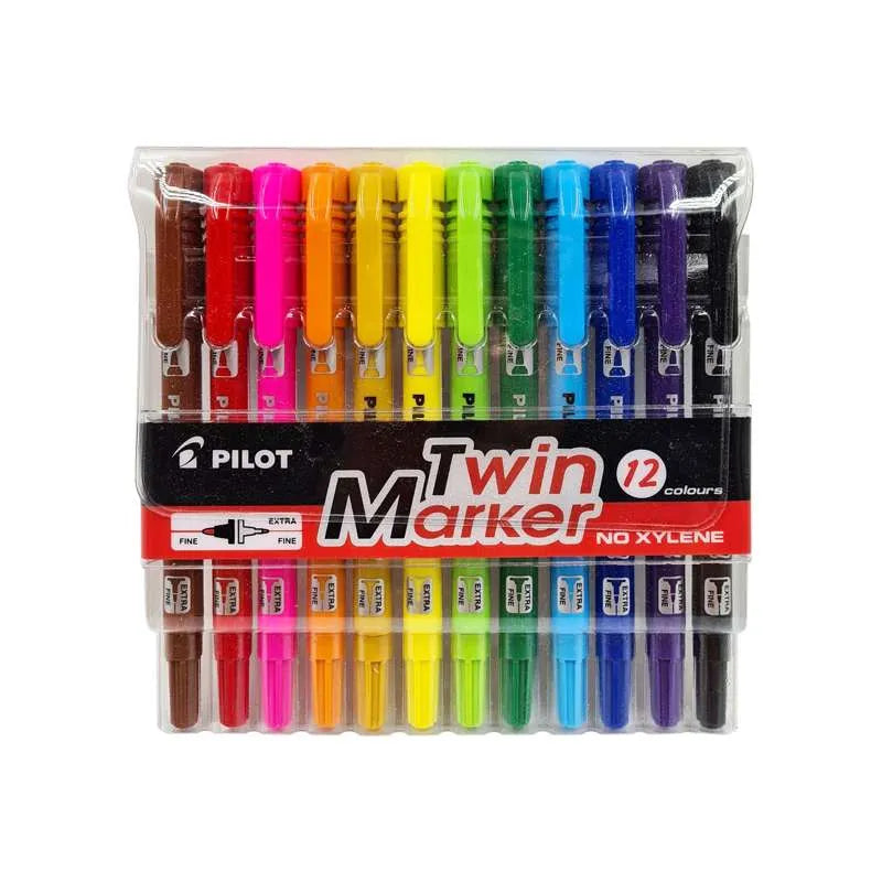Pilot Twin Marker Set Of 12 Colors