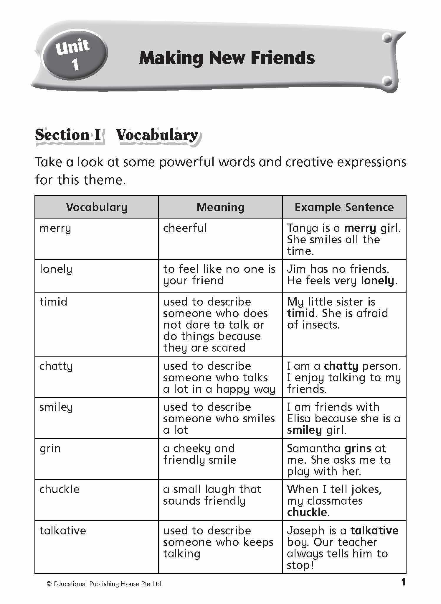 Primary 1 English Thematic Composition Writing