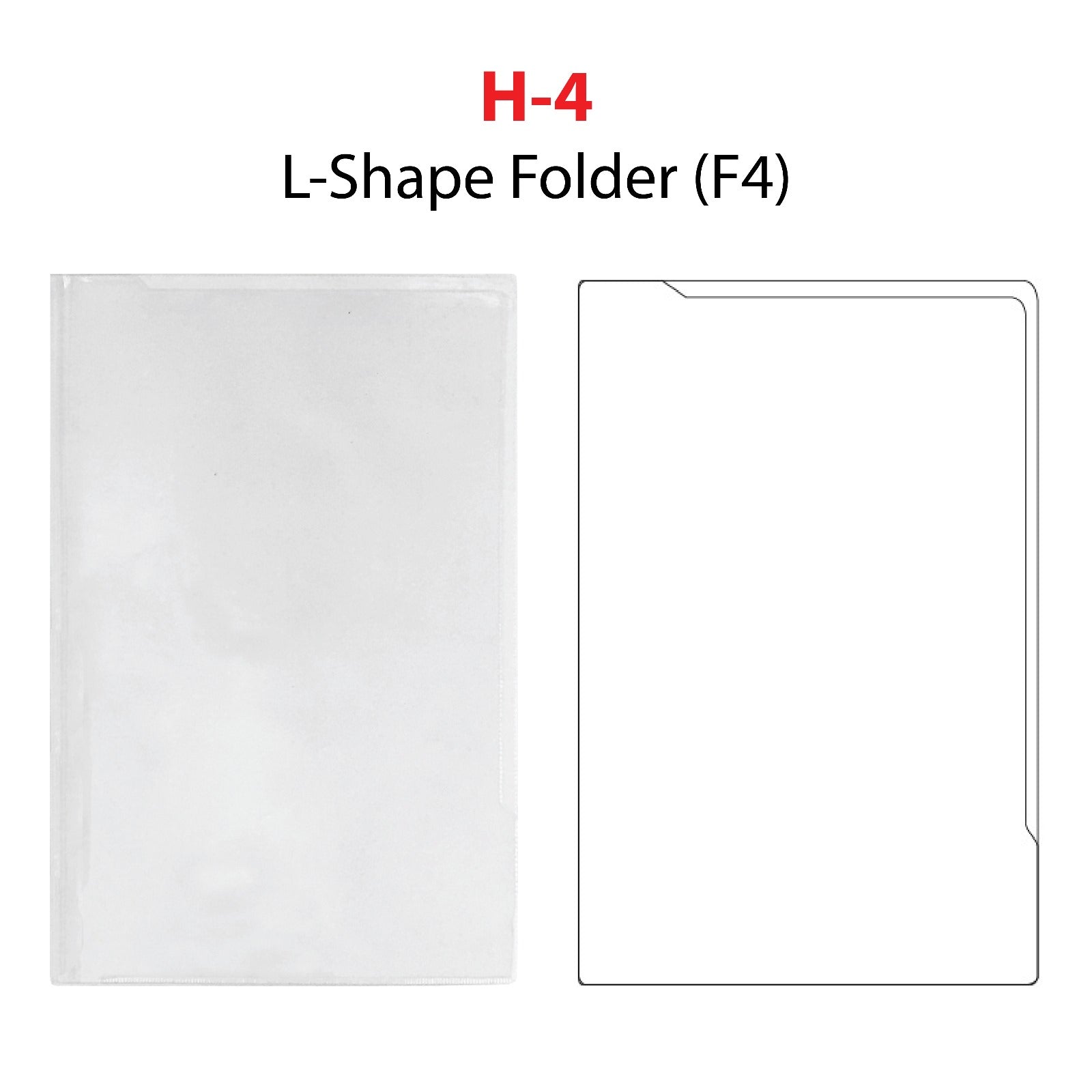 POP BAZIC Pvc Transparent L-shaped Folder F4 10s