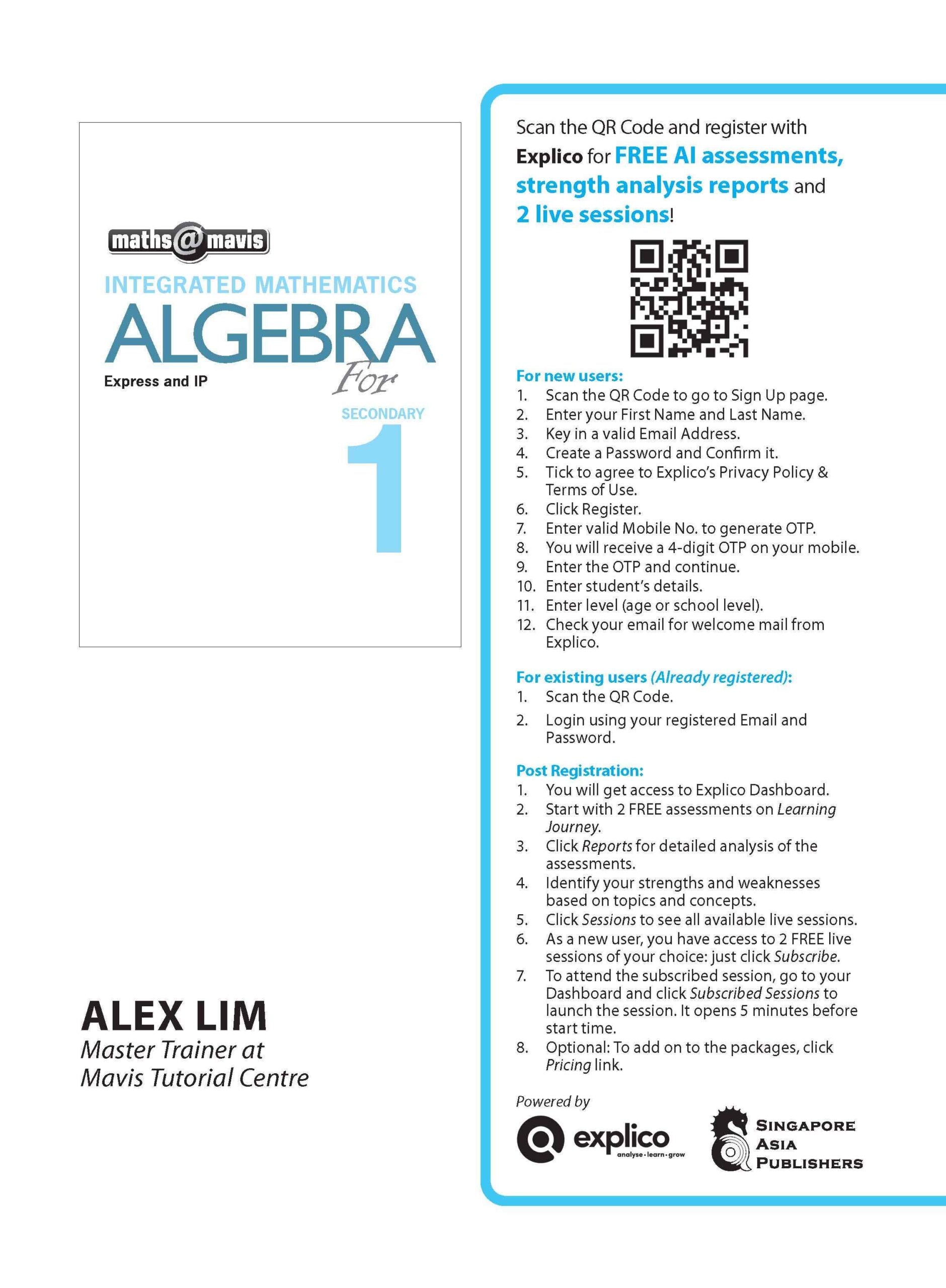 Integrated Mathematics Algebra For Secondary 1 [G3 and IP]